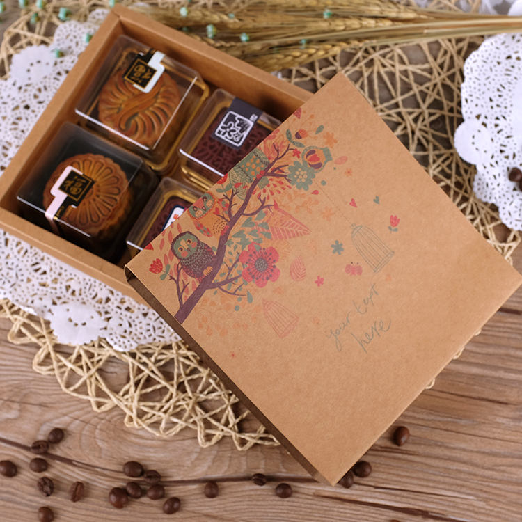 牛皮月饼盒 牛皮纸包装月饼礼盒(4款) 牛皮月饼盒 牛皮纸包装月饼礼盒(4款)